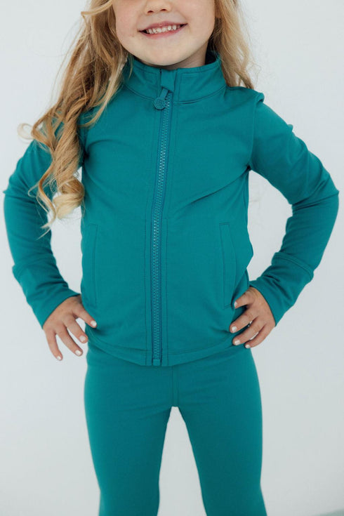 turbo-teal-full-zip-ruffle-active-jacket Mila & Rose - Sophia's StyleActive Jacket-1